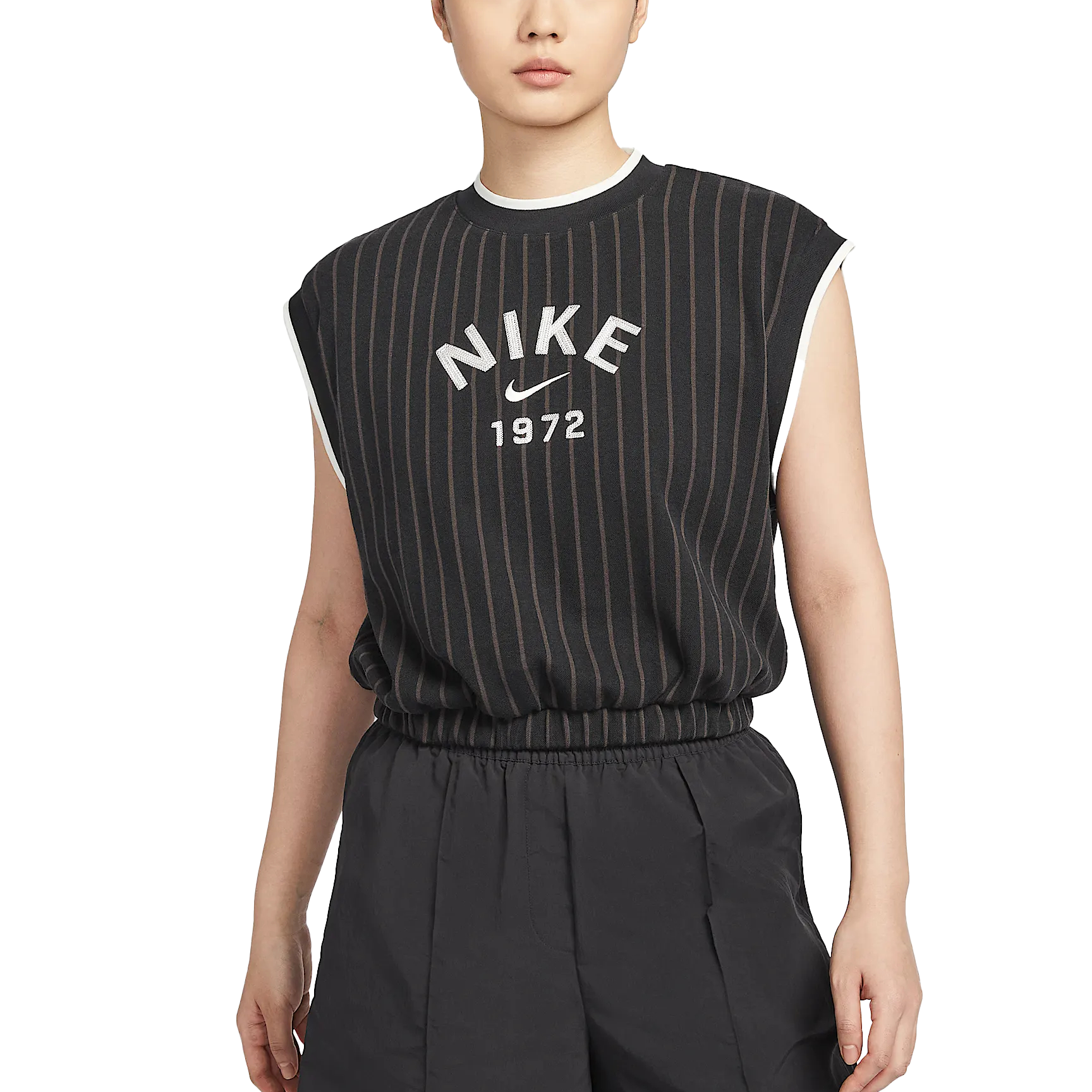Nike Striped Logo embroidered Top
