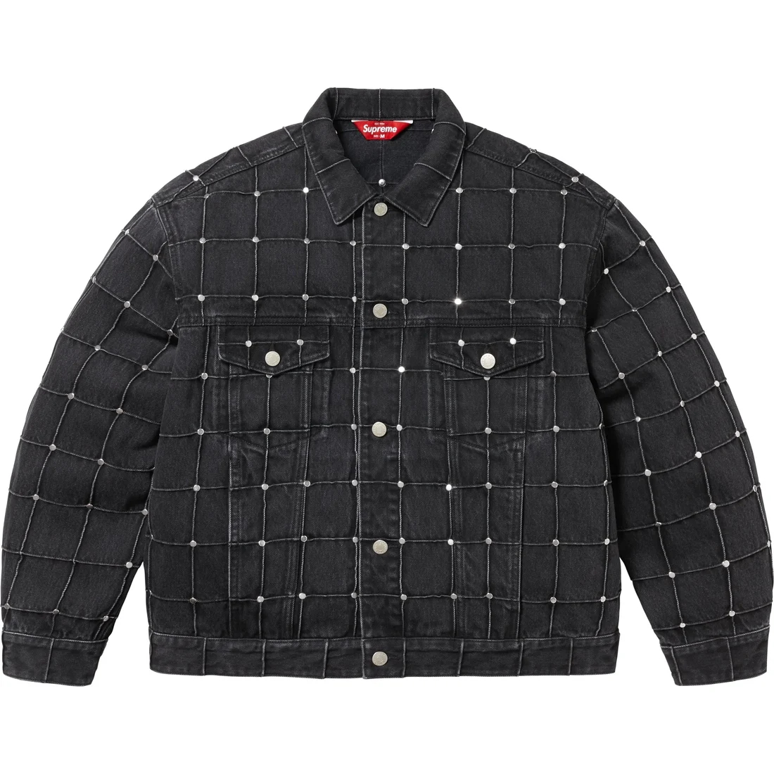 Куртка Supreme SS25 WEEK9 Studded Seam Denim Trucker Jacket (синяя)