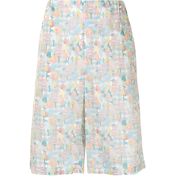 【Previous Season】cartoon-print wide-leg shorts