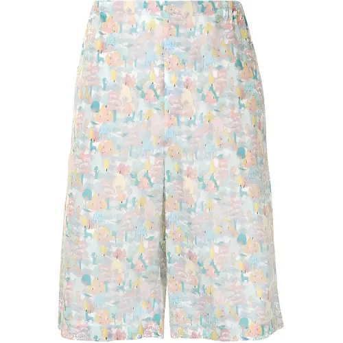 【Previous Season】cartoon-print wide-leg shorts