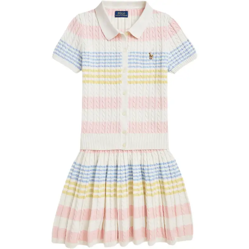 Ralph lauren, children's knitted set, multicoloured cardigan