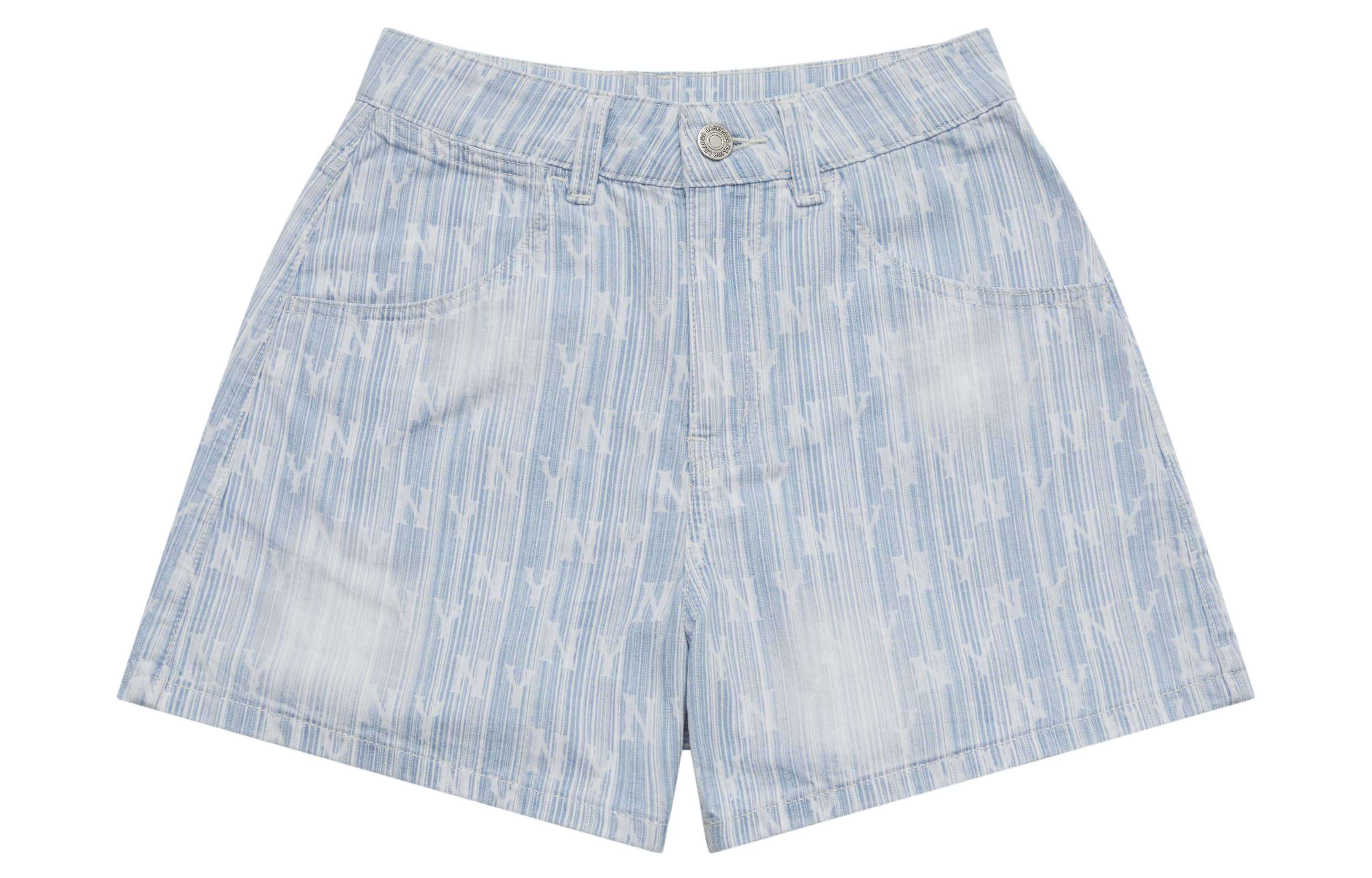 Женские штаны MLB Monogram Denim Shorts (голубые)