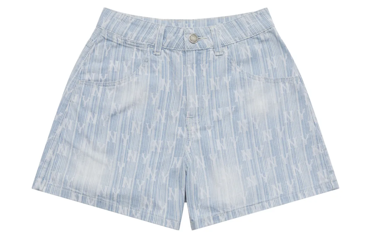 MLB MONOGRAM SS25 Denim Shorts Women's Light Blue