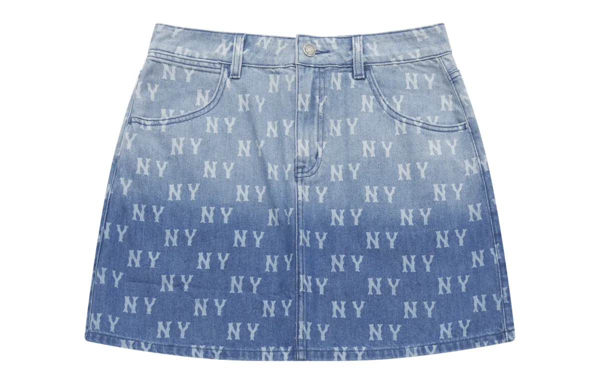 MLB MONOGRAM SS25 Denim Short Skirts Women's Indigo