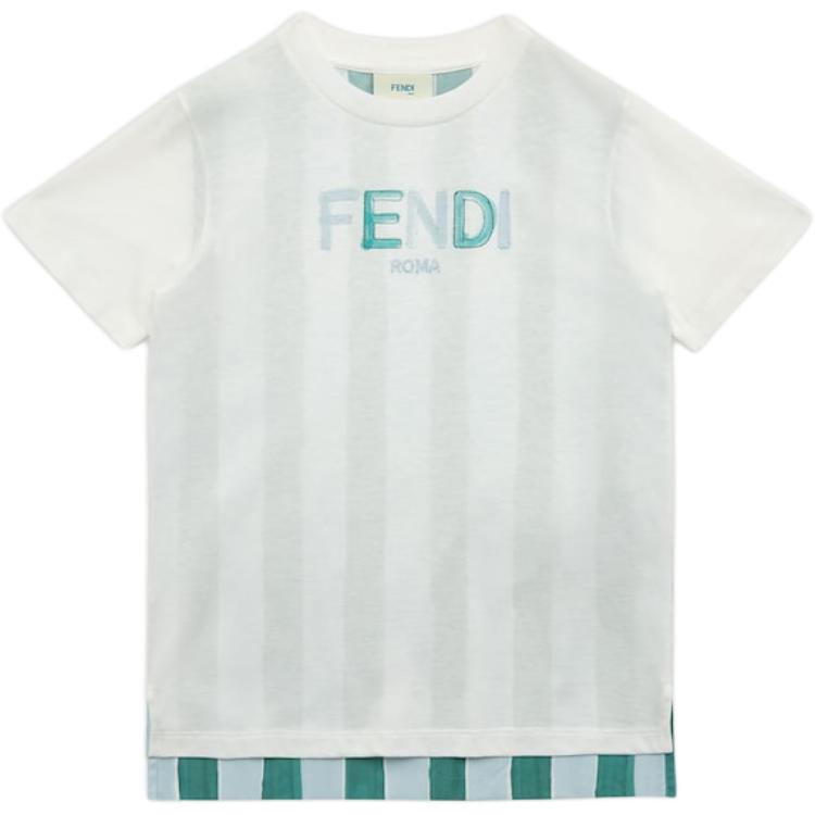 Мужская футболка Fendi (бело-зеленая)