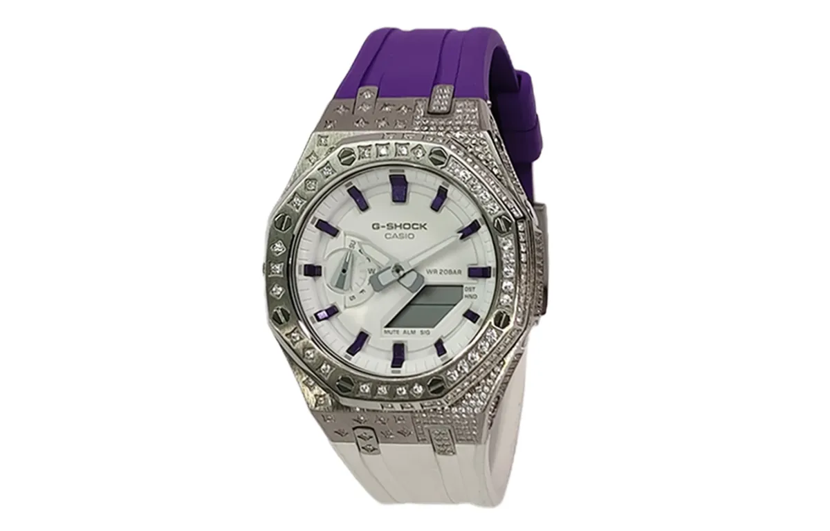 CASIO Custom Collection Quartz Movement Fluoroelastomer Strap Watch Men's Watches White Dial