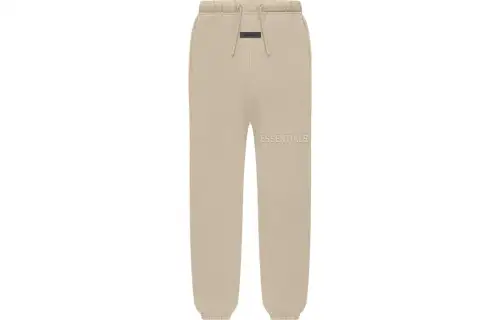 Children's Fear of God Essentials Knitted Sweatpants The Dusty Beige Collection Kids Essentials Sweatpants Dusty Beige Solid Color Letter Print Elastic Drawstring Legs