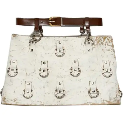 PRADA Leather Short Skirts Women's White