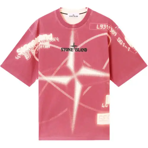STONE ISLAND Compass logo Cotton T shirt