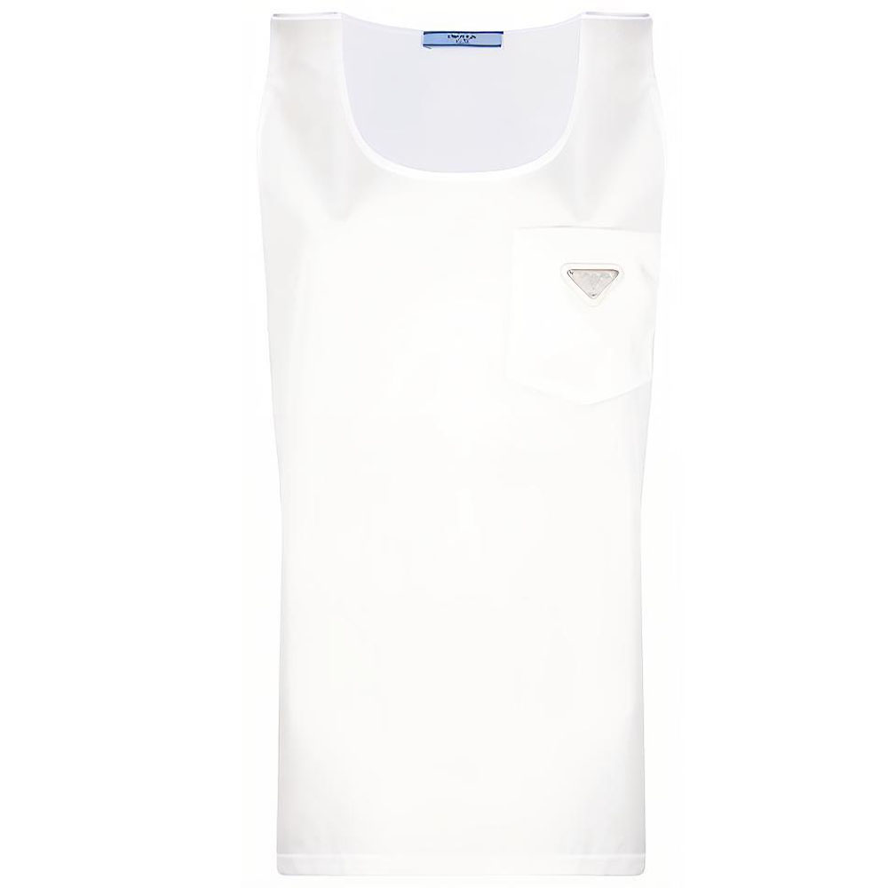 PRADA Camisoles Women's White Crew Neck Moderate Other