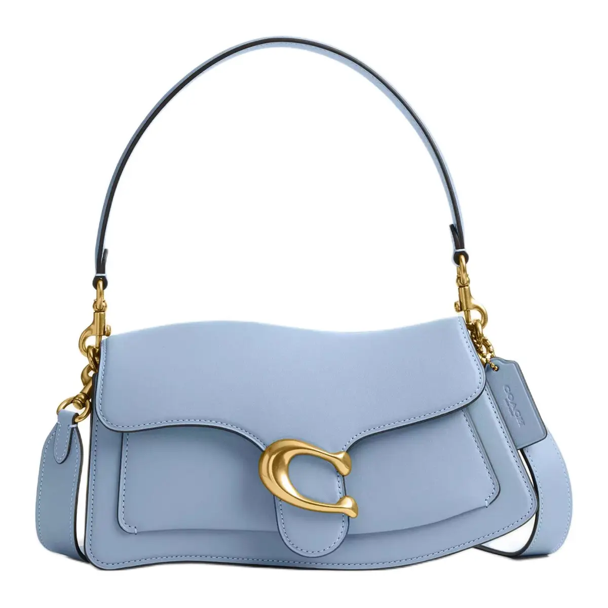 COACH Tabby Deer Suede Leather One Shoulder Handbag Large Women's Blue