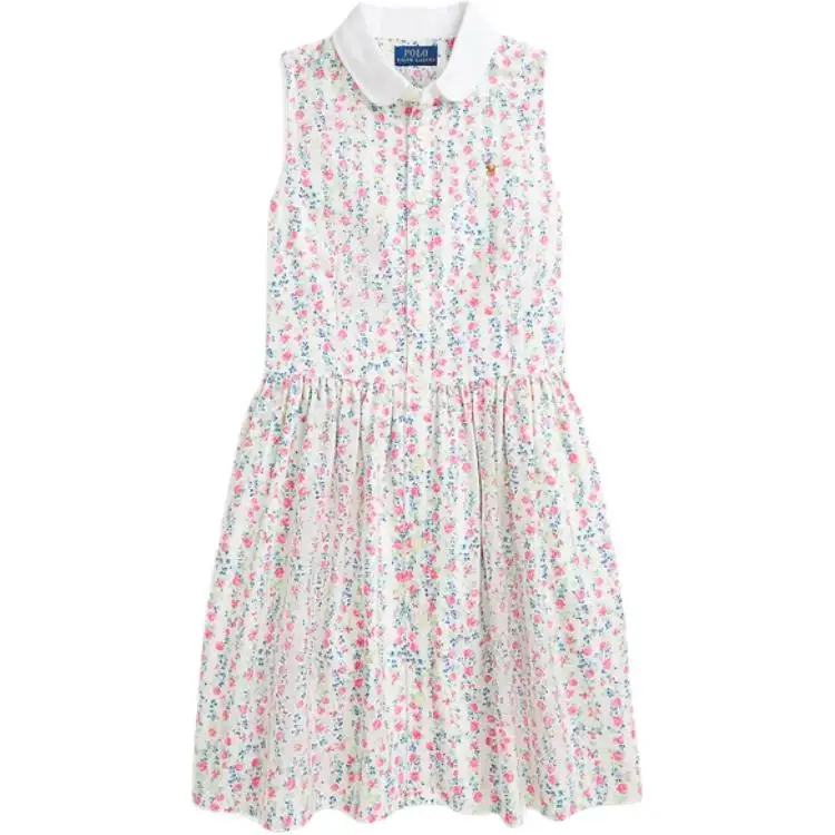 Polo Ralph Lauren Dress sleevless, short shirt, oxford cloth, with sleeve, print, for teenagers