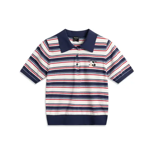 Li Ning x Disney Polo Shirt Women's Ivory/Dark Ship Blue
