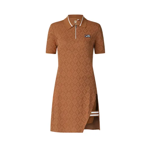 FILA Athletics Tennis Short Sleeved Dress Women's Pineapple Brown