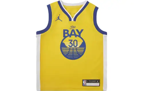 Jordan Jersey Vest NBA Stephen Curry Statement Edition Color Block Letter Print Golden State Warriors Amarillo Yellow Kids