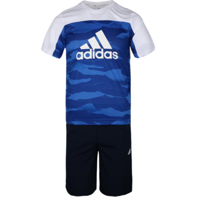 Мужской костюм adidas YB TR SET TEE CLIMA (синий)