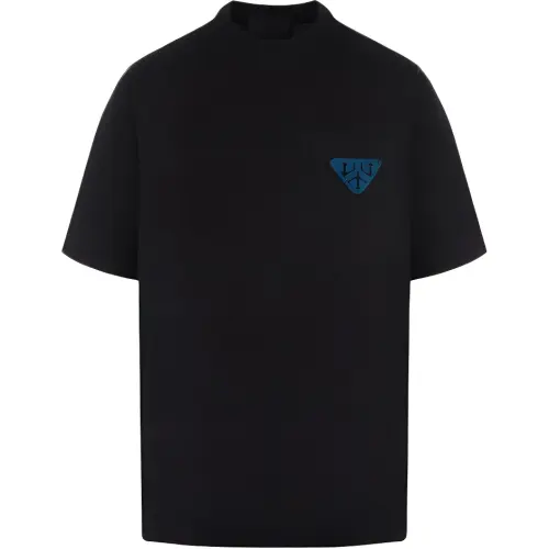 PRADA T Shirts Men's Black Crew Neck Moderate Straight Fit