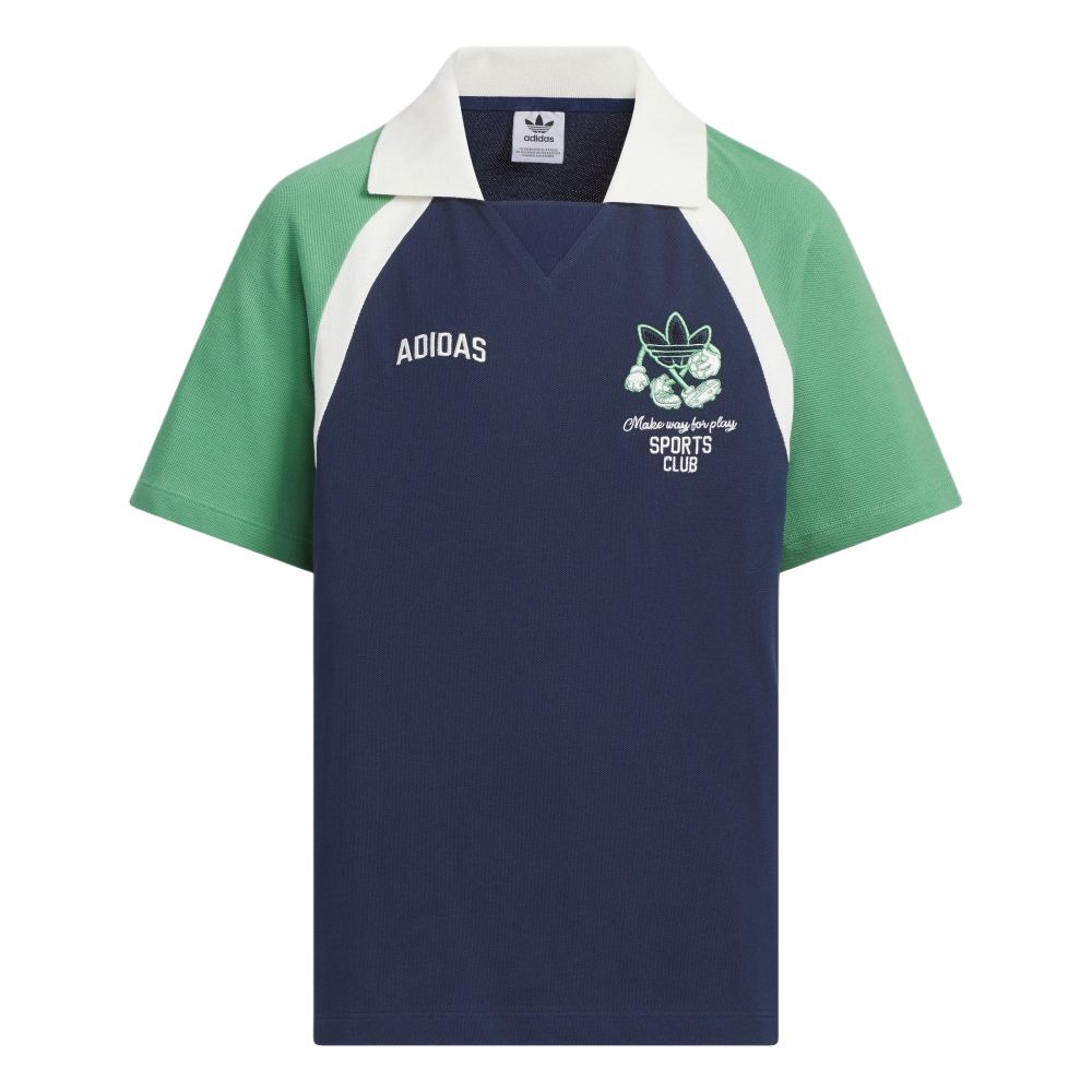 Мужская футболка adidas originals Polo (темно-синяя)