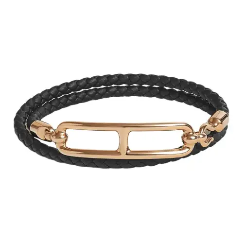 HERMES Roulis Leather Wristbands Unisex
