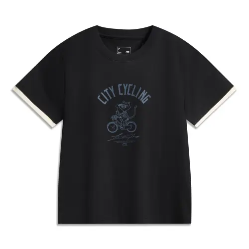 Li Ning Sports Life Collection T Shirt Women's Deep Blue
