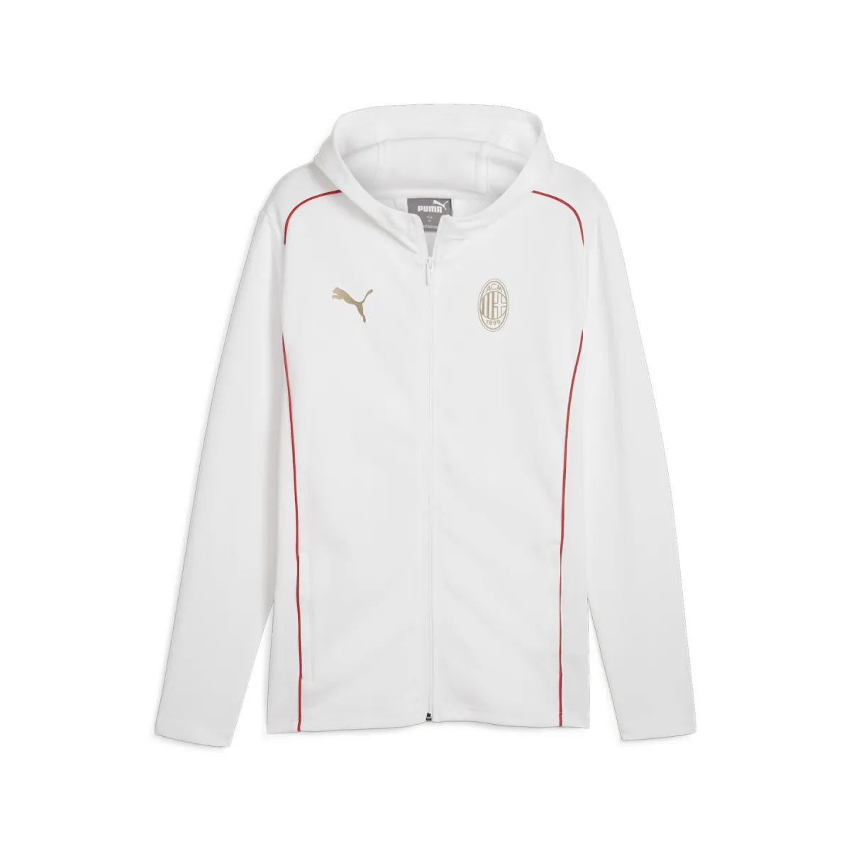 PUMA AC Beige Blue Soccer Ball Club Jacket Men's White