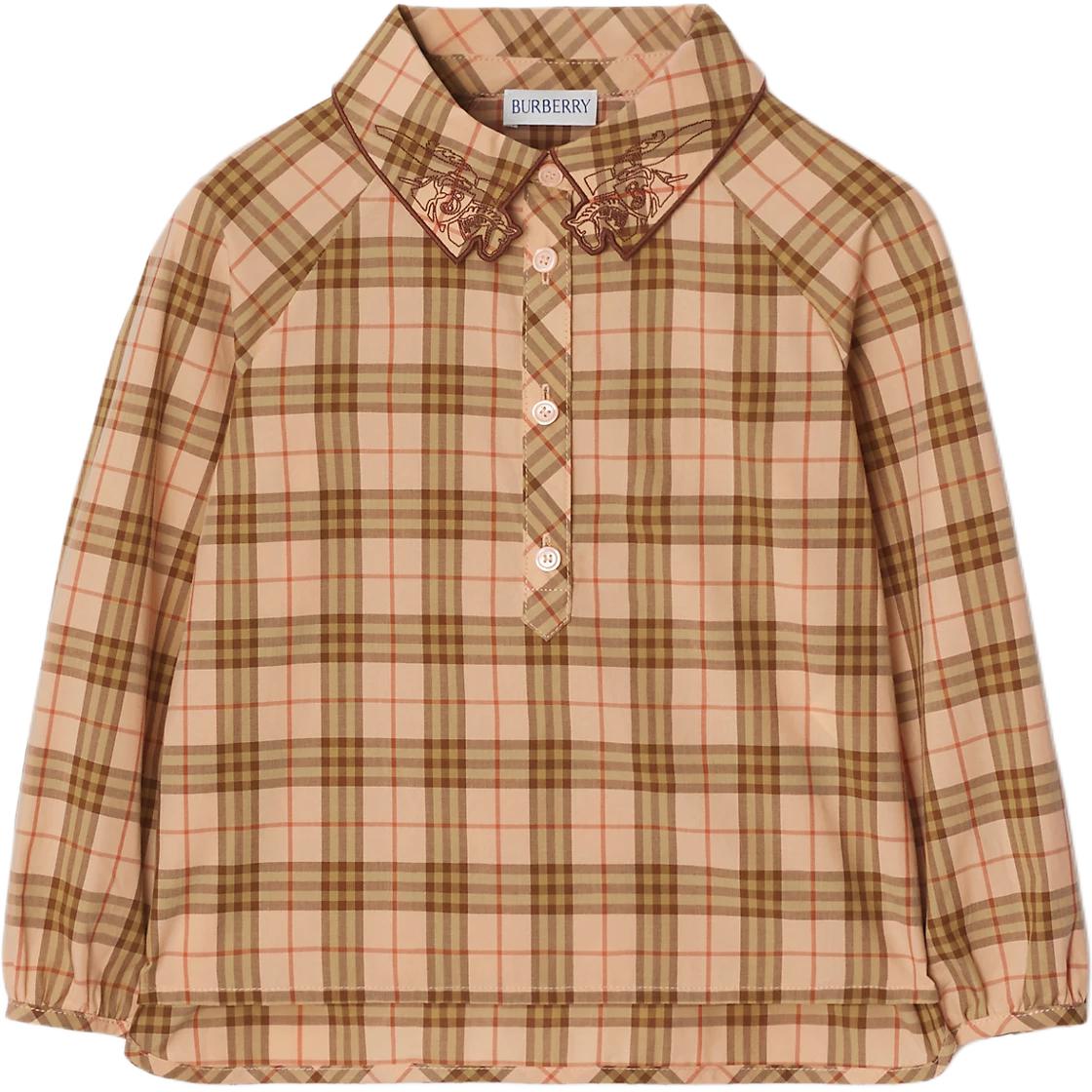 Детская рубашка Burberry (бежевая в клетку)