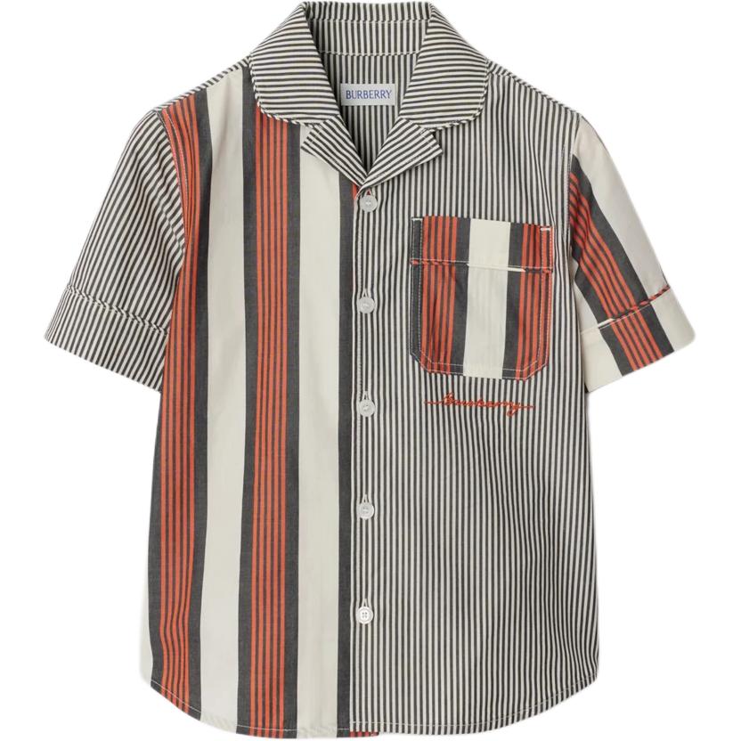 Детская рубашка Burberry Striped Cotton (разноцветная)