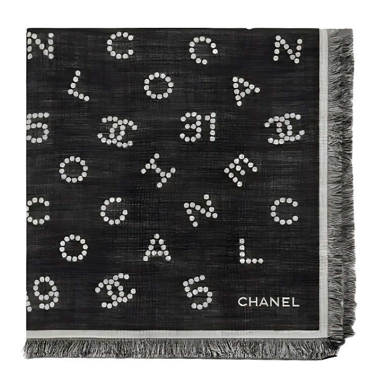 Шарф Chanel С бахромой (черный)