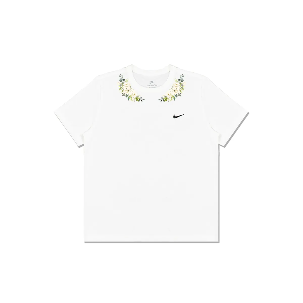 Nike T-Shirts Men's White Crew Neck Straight Fit