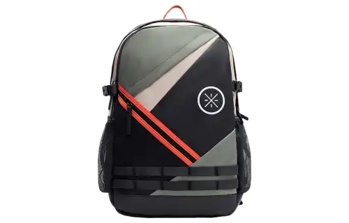 Li Ning, sports basketball fashionable retroreflective safe black backpack
