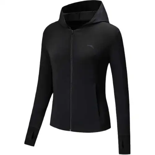 Anta Variety Training Collection Breathable UV Protection Sun Protection Clothing Women's Basic Black
