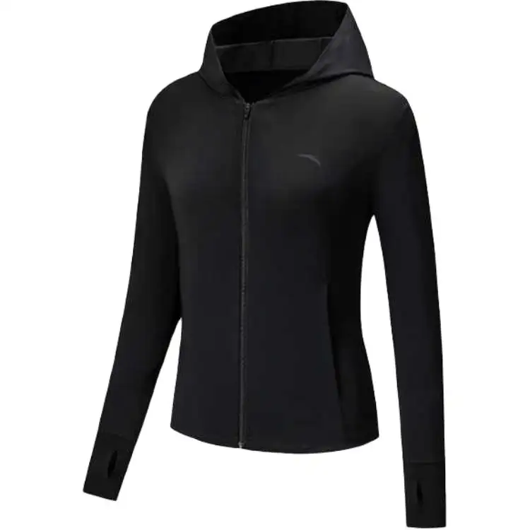 Anta Variety Training Collection Breathable UV Protection Sun Protection Clothing Women's Basic Black