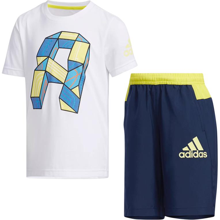 Детский костюм adidas adidas LB CD TEE SET CLIMA (черно-белый)