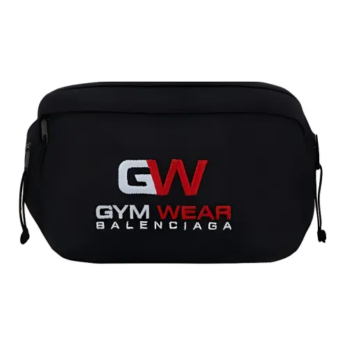 Balenciaga Zip Closure Nylon Fanny Pack Men's Black