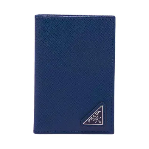 PRADA Saffiano Leather Card Holder Card Holder Men's Dark Blue
