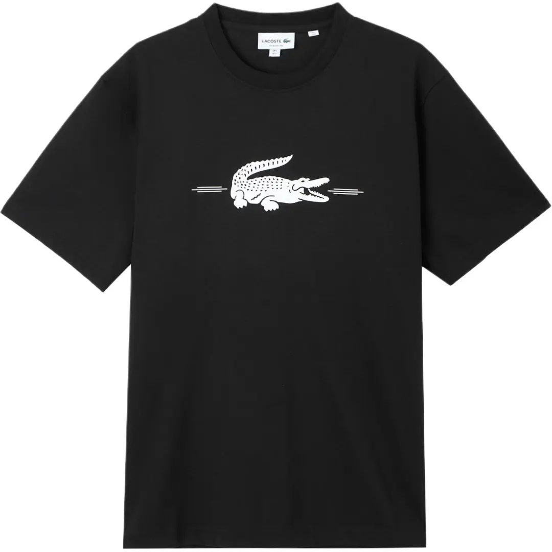 LACOSTE T Shirts Men's Black Crew Neck Moderate