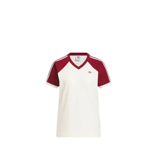 Adidas Originals Raglan Sleeve T Shirt Women's Ivory/Burgundy
