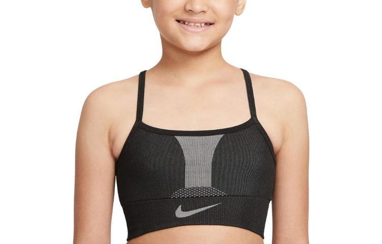 Женский спортивный топ Nike Dri-FIT Indy Logo (черный)