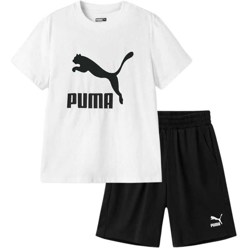 Мужской спортивный костюм PUMA (бело-черный)