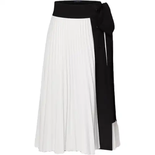 LOUIS VUITTON Bow Detail Pleated Wrap Skirt
