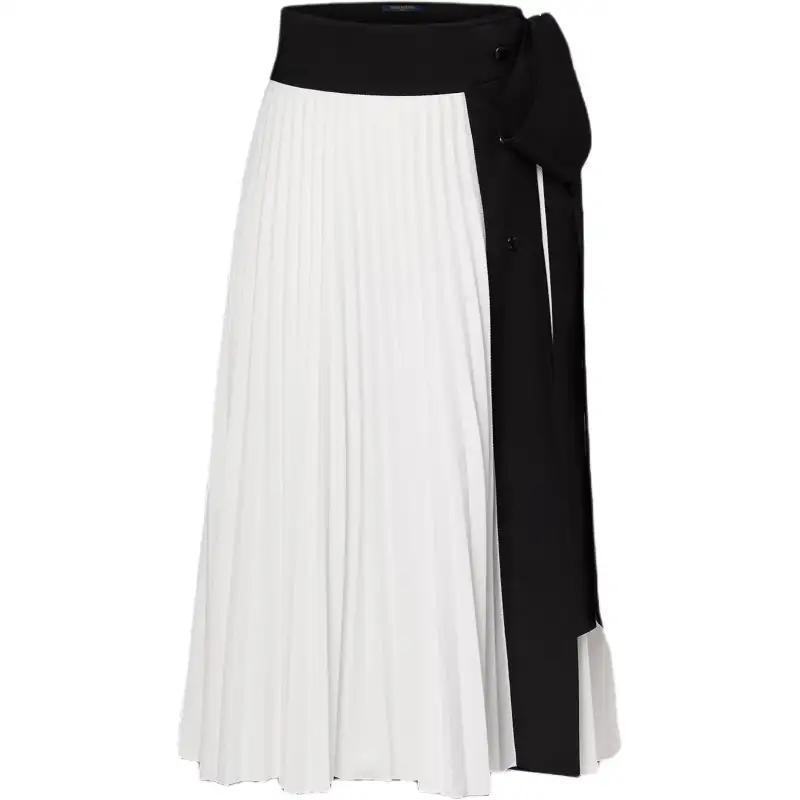 LOUIS VUITTON Bow Detail Pleated Wrap Skirt