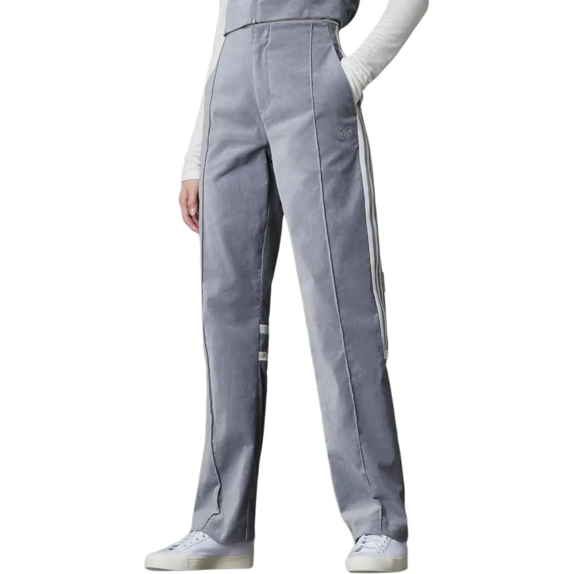 Adidas Originals Casual Pants International Version Women's Light Gray/Pink White