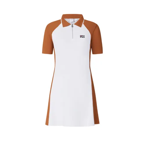 FILA Tennis Short Sleeved Dress Women's Pineapple Brown