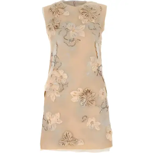 MIU MIU SS22 Sleeveless Dress Women's Light Yellow
