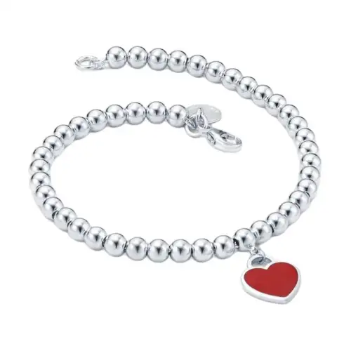 TIFFANY & CO. Return To Tiffany Collection 925 Sterling Silver Heart Bracelets Women's Silver
