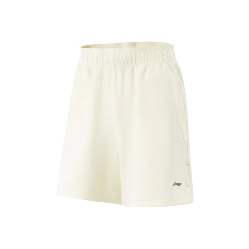 Li Ning Fitness Series Casual Shorts Women's Mother Of Pearl White