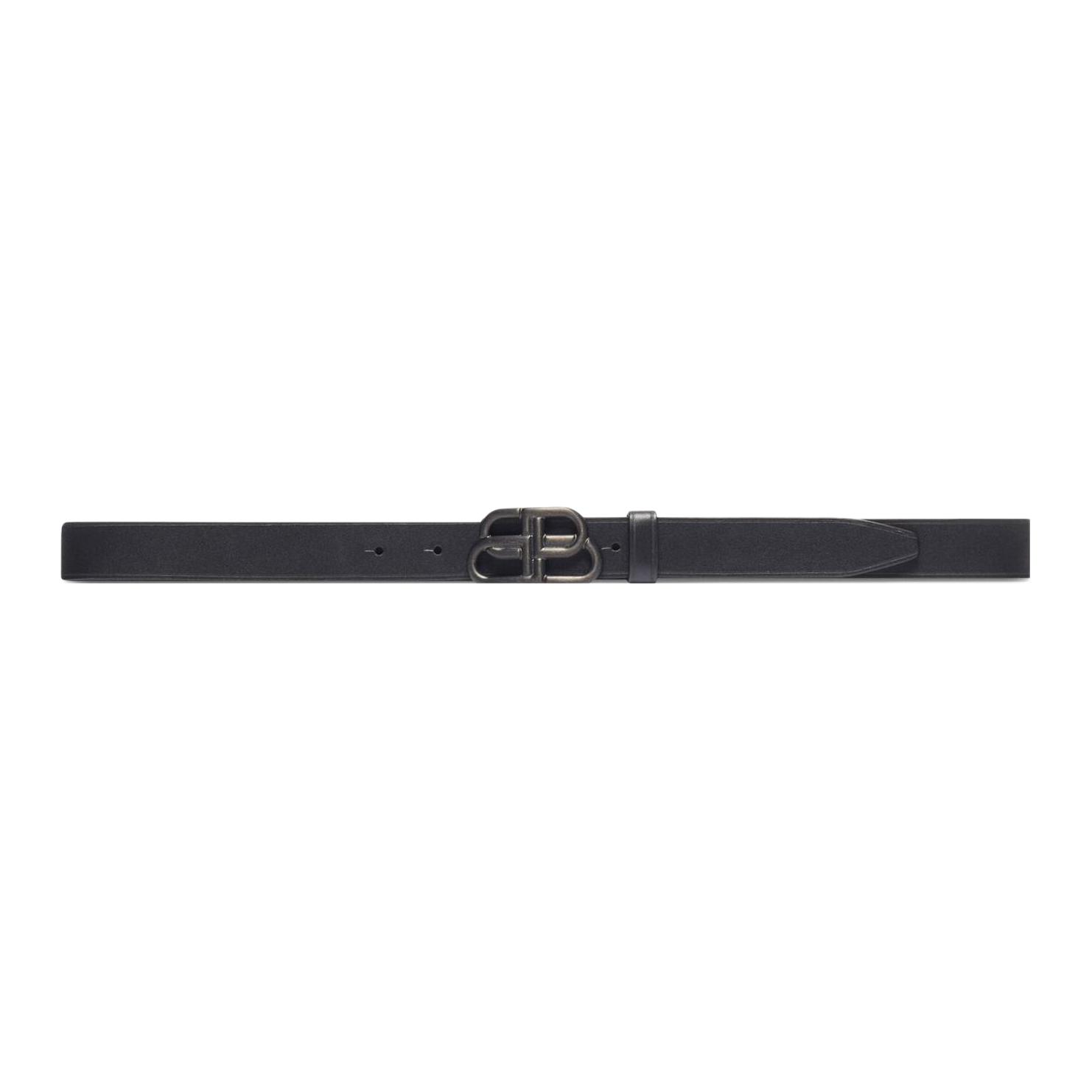 Женский ремень Balenciaga BB Leather Belt (черный)