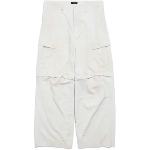 Balenciaga Dirty-Effect Wide-Leg Cargo Pants