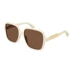 GUCCI Classic Square Acetate Sunglasses White