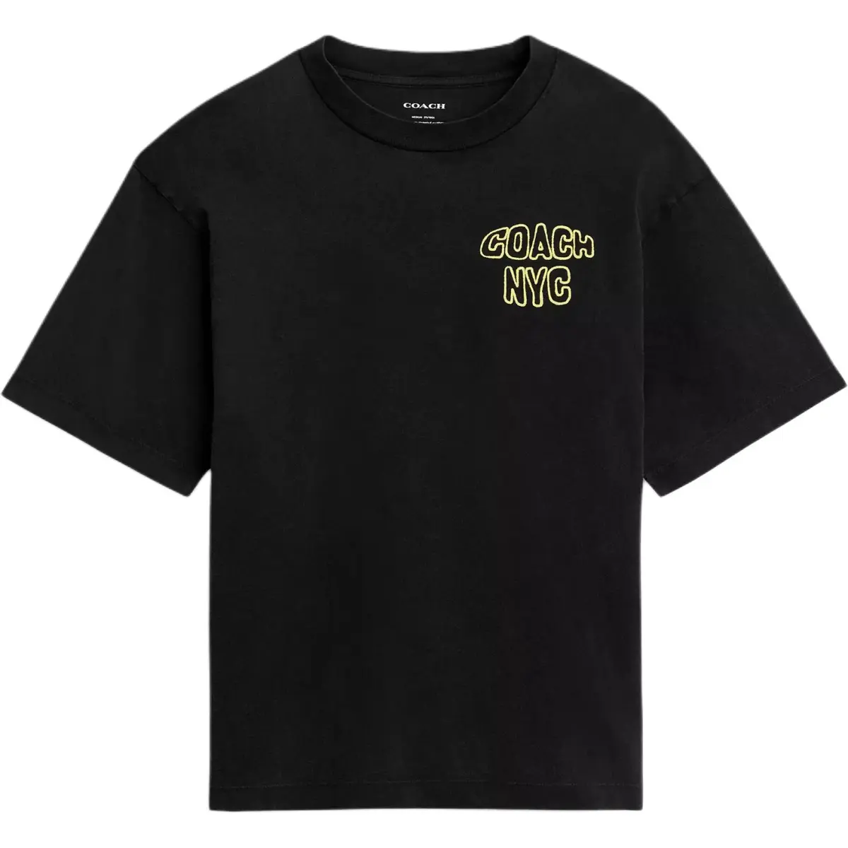 COACH T-Shirts Men's Black Crew Neck Moderate